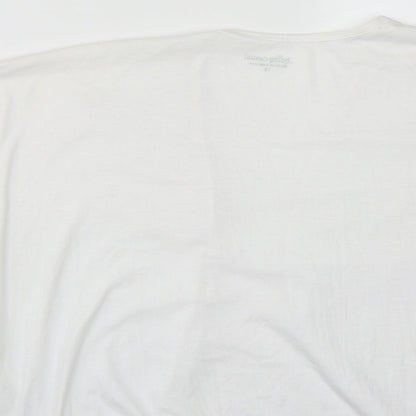 Preloved BEING CASUAL Womens White V-Neck  Polyester Shrug Jumper Size 18 - Label