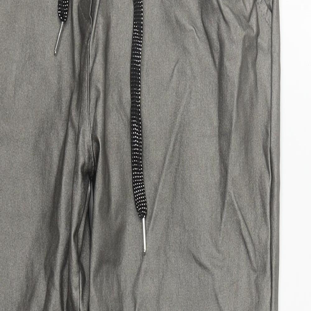 Preworn Womens Silver  Viscose Sweatpants Trousers Size 28 in L26 in Regular Drawstring