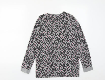 Marks & Spencer Girls Grey Geometric Cotton Pullover Sweatshirt Size 12-13 Years