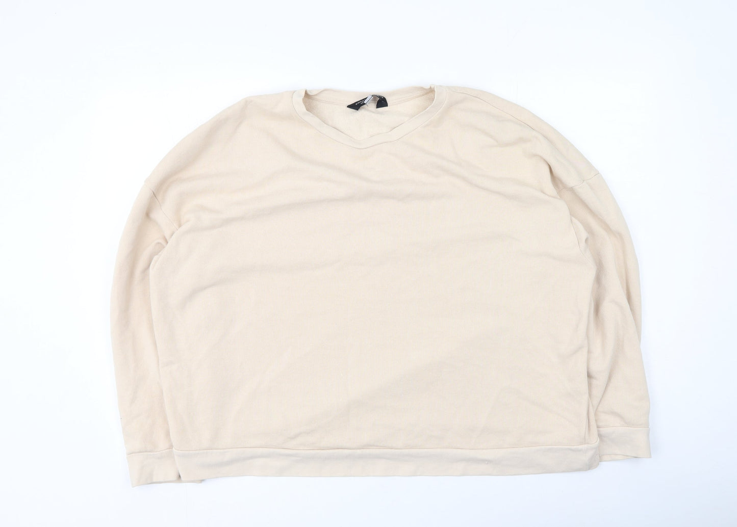 Dorothy Perkins Womens Beige  Cotton Pullover Sweatshirt Size 20
