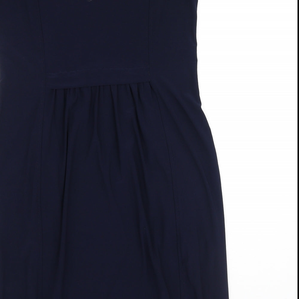 Nina Leonard Womens Blue  Polyester Bodycon  Size M  Round Neck
