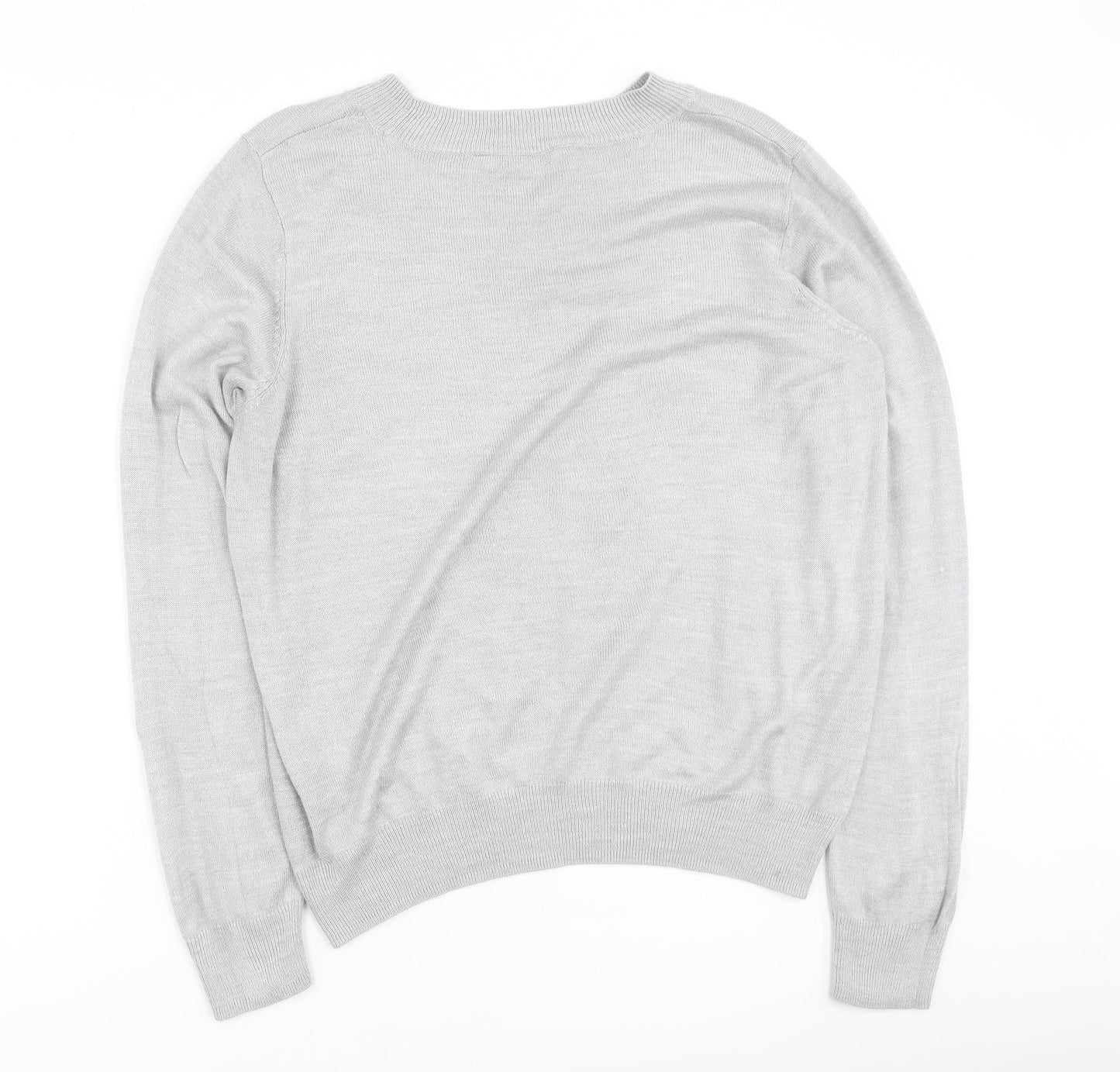 Very  Womens Grey Round Neck  Acrylic Pullover Jumper Size 16