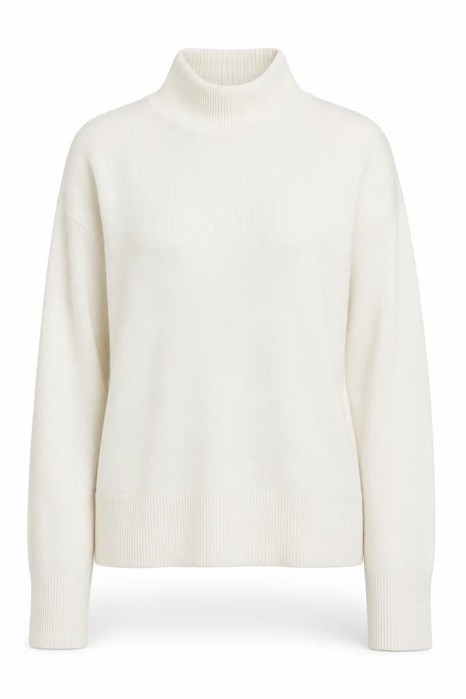 Primark Womens Ivory High Neck  Viscose Pullover Jumper Size M