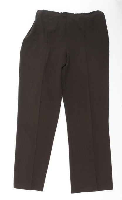 Autonomy Womens Brown  Polyester Trousers  Size 12 L29 in Regular