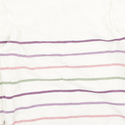 isle Womens Multicoloured Round Neck Striped Cotton Pullover Jumper Size S