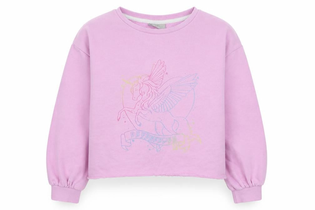 Matalan Girls Pink  Cotton Pullover Sweatshirt Size 9 Years  Pullover