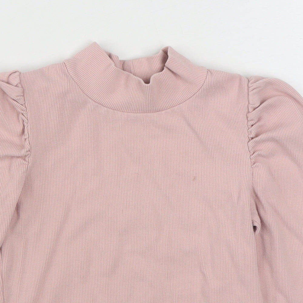 Gap Girls Pink High Neck  Cotton Pullover Jumper Size 4 Years  Pullover
