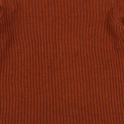 Damaet Womens Orange Round Neck  Acrylic Pullover Jumper Size 10