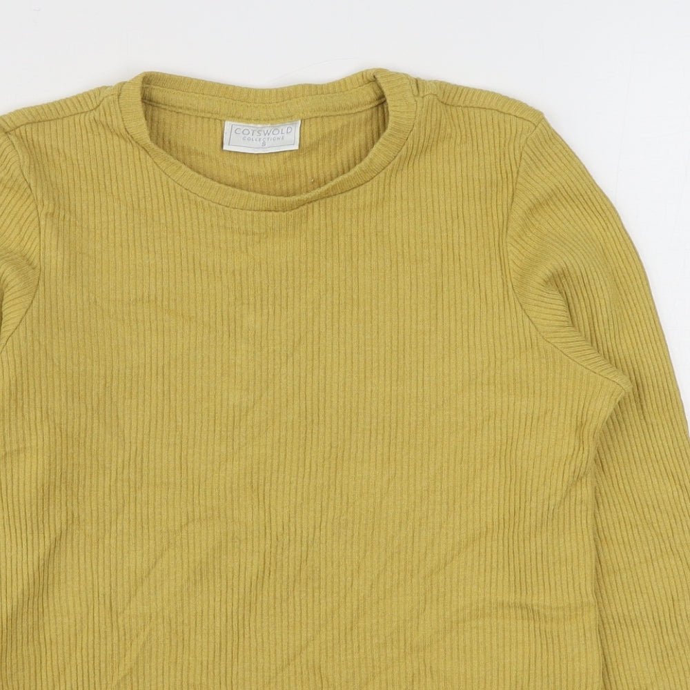 Cotswold Womens Yellow Round Neck  Viscose Pullover Jumper Size S