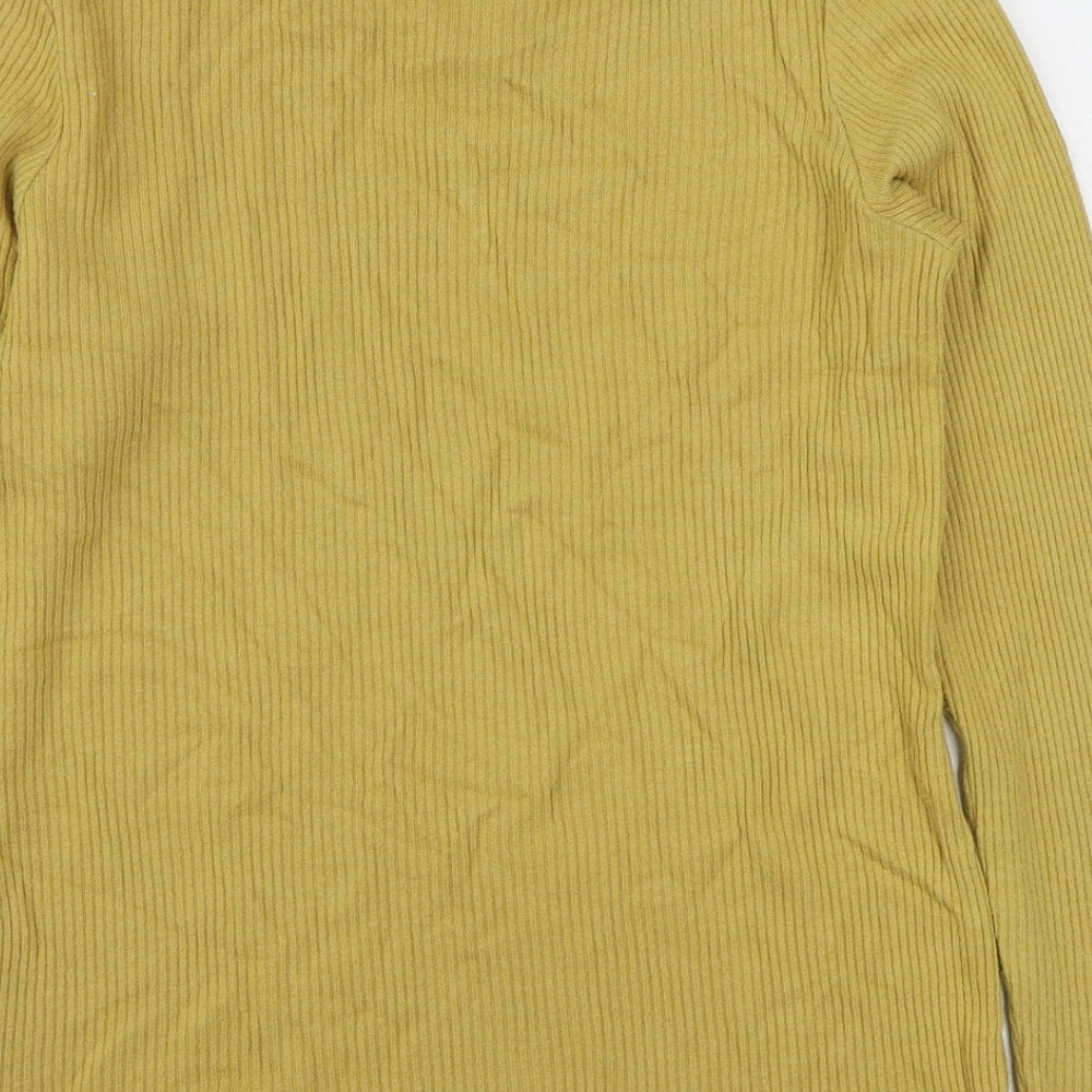 Cotswold Womens Yellow Round Neck  Viscose Pullover Jumper Size S