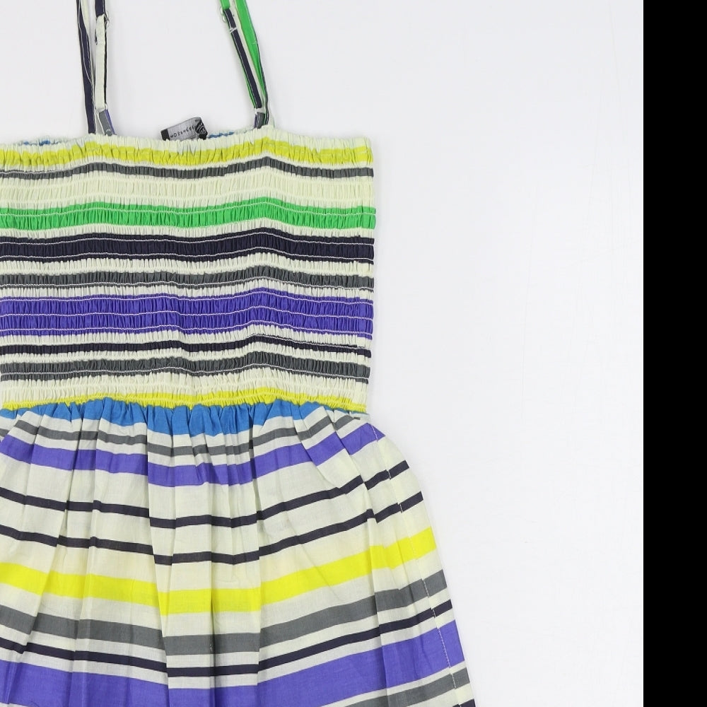 Atmosphere Womens Multicoloured Striped 100% Cotton Trapeze & Swing  Size 10  Square Neck Pullover