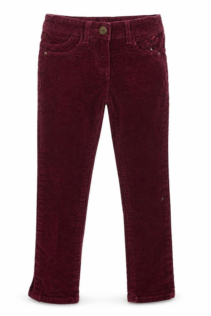Marks & Spencer Girls Purple  Cotton Capri Trousers Size 5-6 Years  Regular Button
