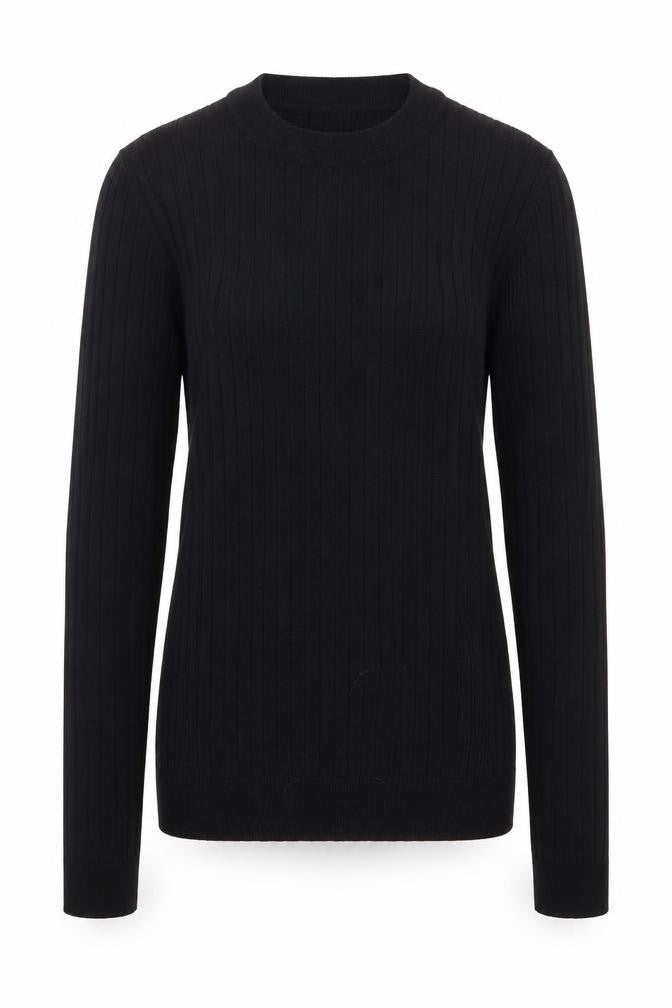 New Look Womens Black Crew Neck  Viscose Pullover Jumper Size 10