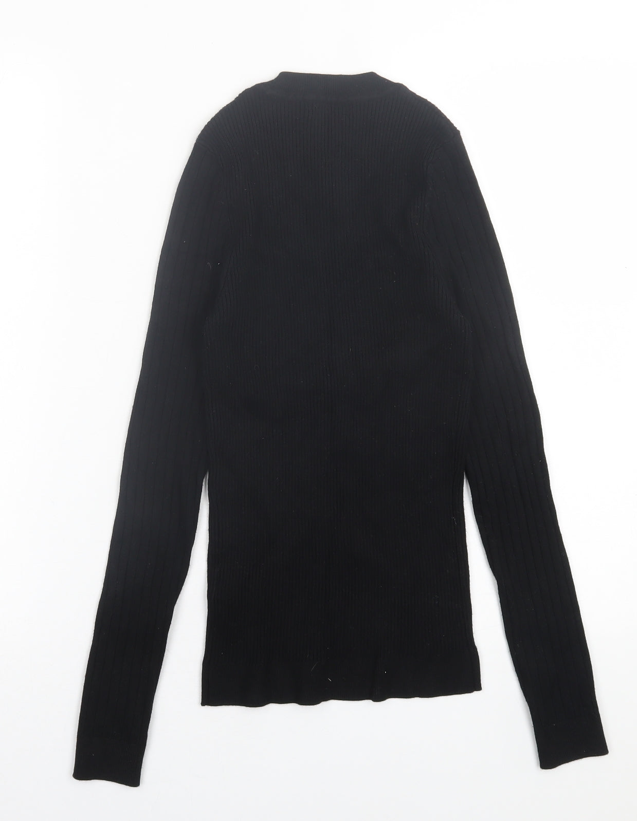 New Look Womens Black Crew Neck  Viscose Pullover Jumper Size 10