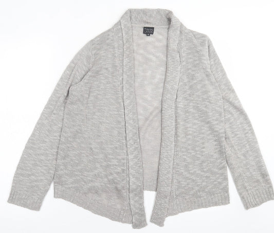 twin lakes Womens Grey V-Neck  Acrylic Cardigan Jumper Size S