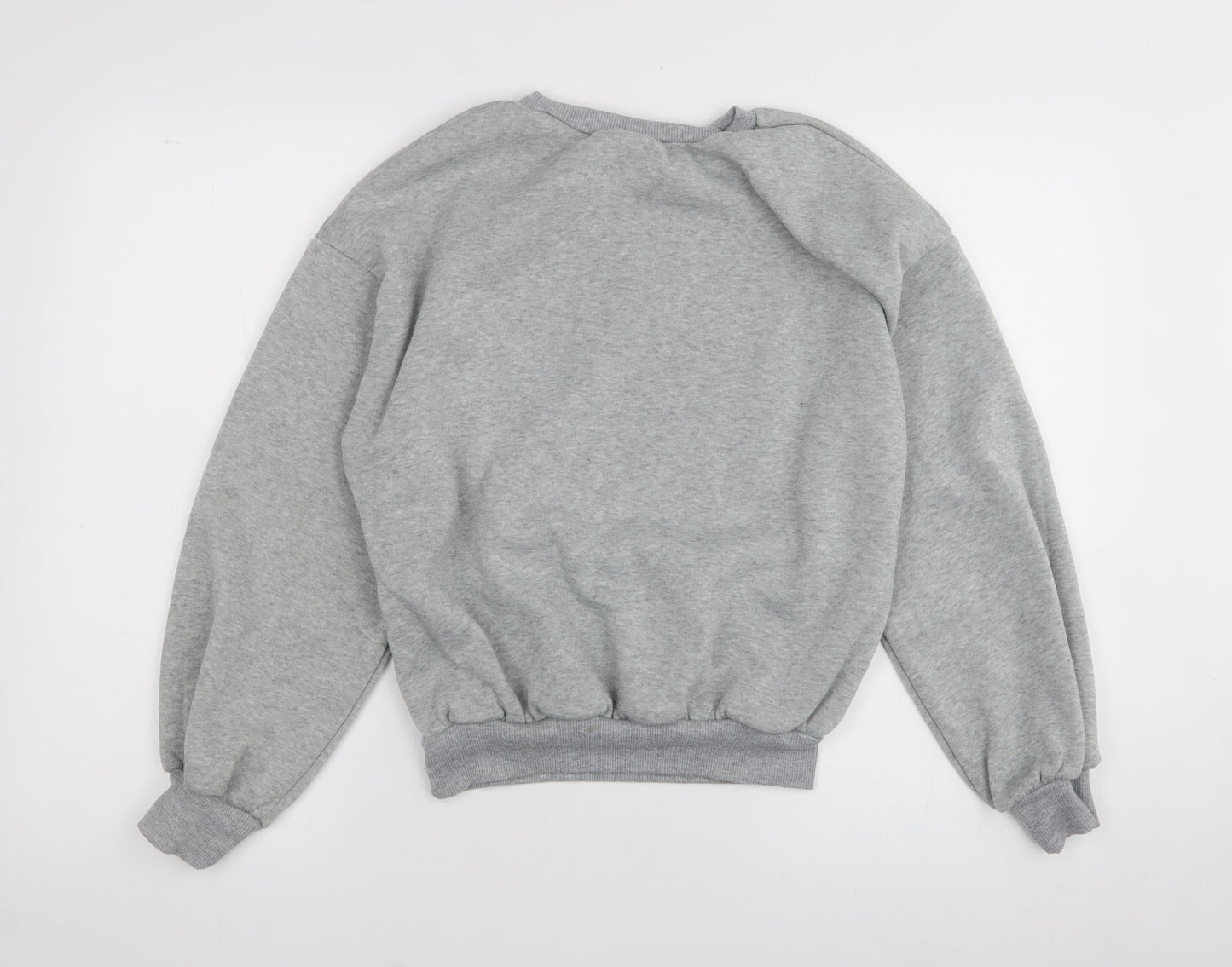 SheIn Womens Grey  Polyester Henley Sweatshirt Size S