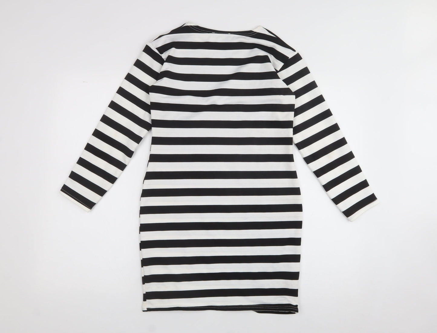 Exhibit  Womens White  Polyester A-Line  Size 10  Crew Neck