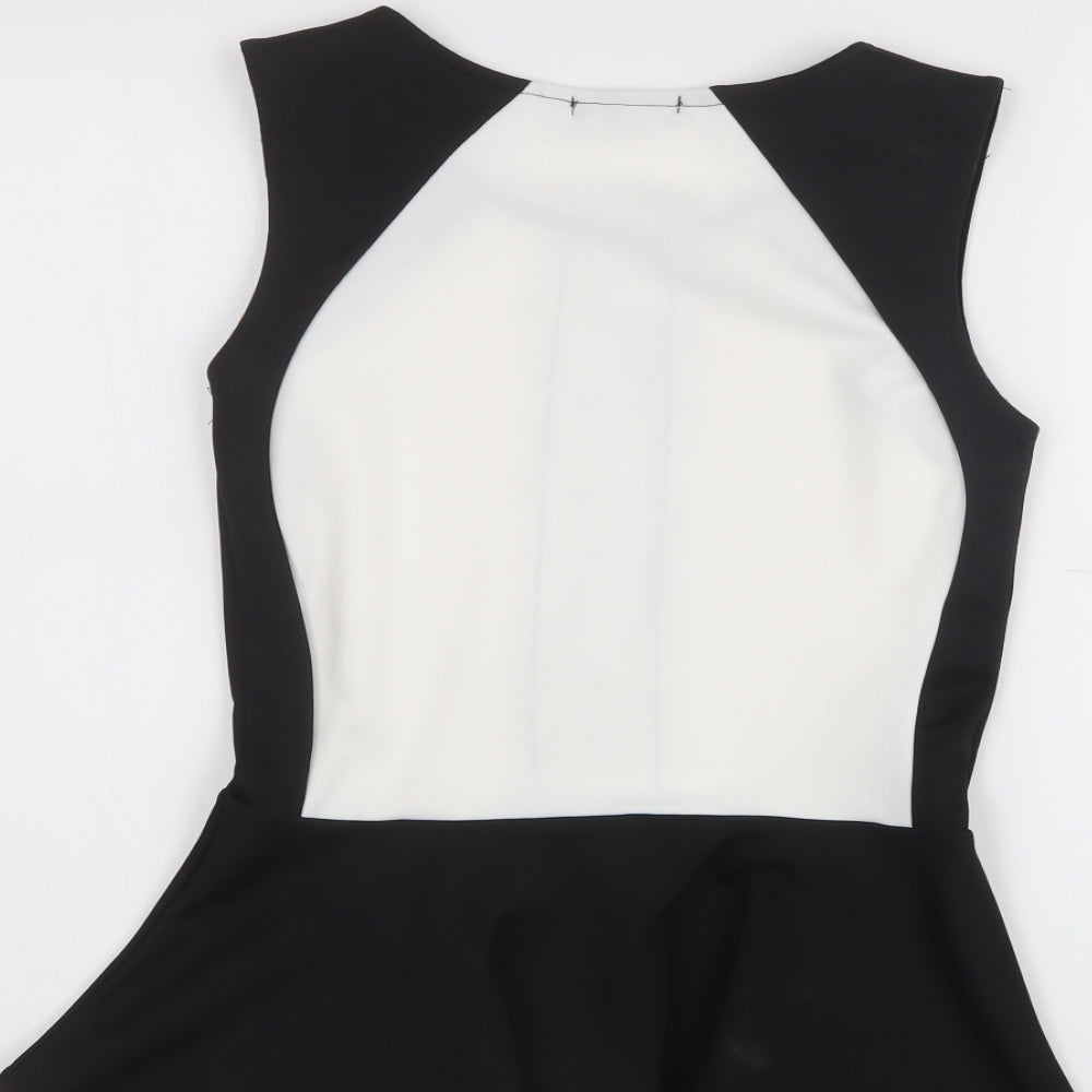 Exhibit  Womens Black  Polyester Basic T-Shirt Size 10 Scoop Neck