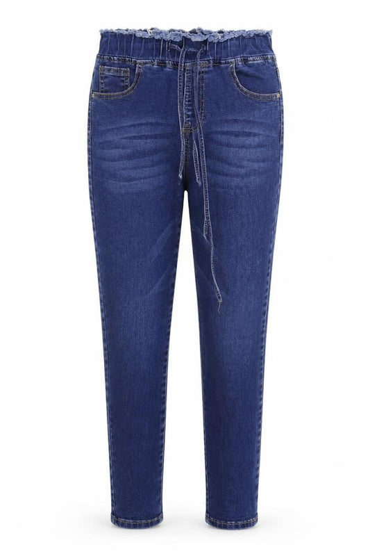 The Casual Company Womens Blue  Cotton Skinny Jeans Size 10 L29 in Regular Drawstring