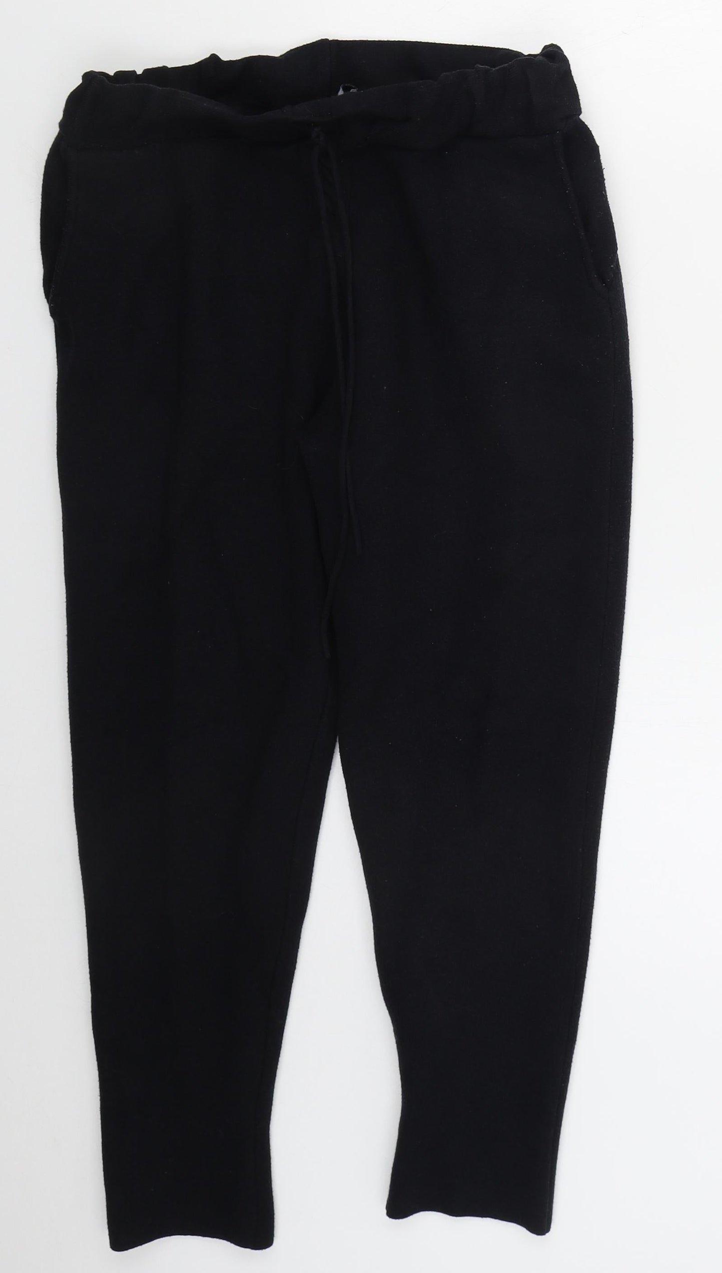 Zara Womens Black  Viscose Sweatpants Trousers Size M L23 in Regular Drawstring