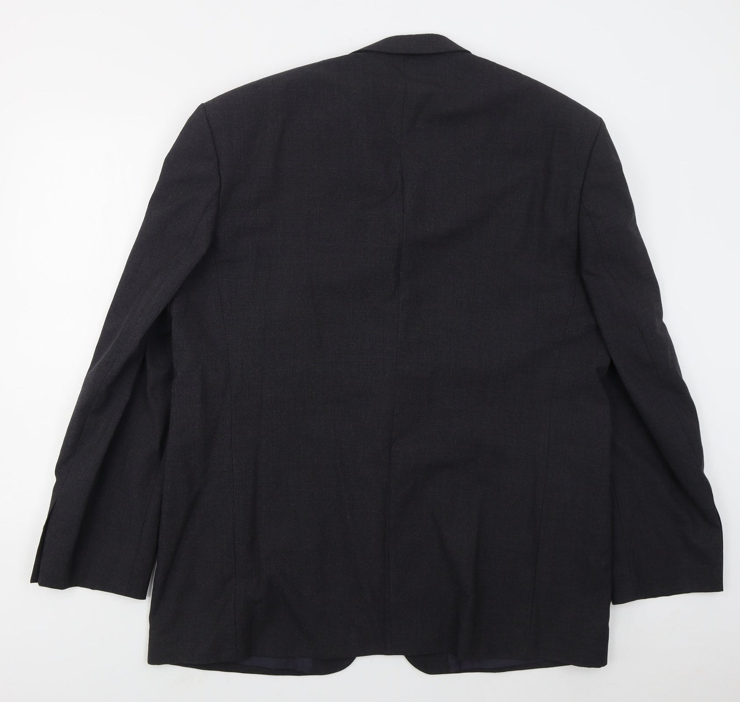 Label Mens Grey  Wool Jacket Suit Jacket Size 46