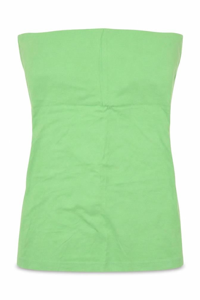 Topshop Womens Green  Cotton Basic T-Shirt Size 10 Off the Shoulder