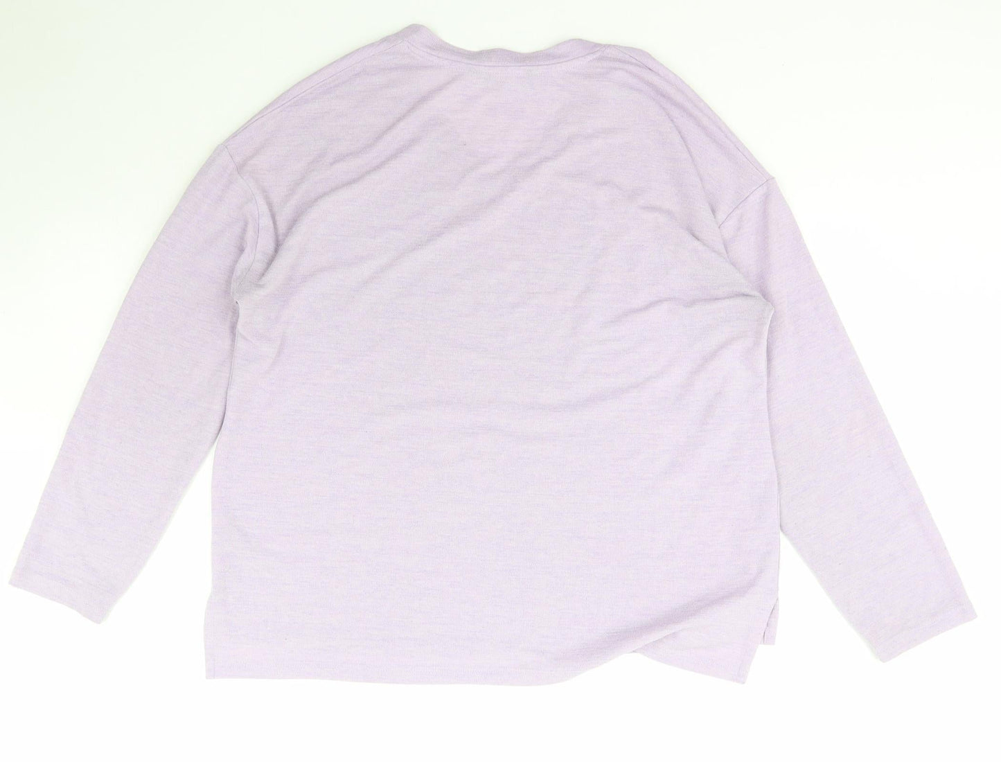 Dunnes Stores Womens Purple V-Neck  Polyester Pullover Jumper Size M
