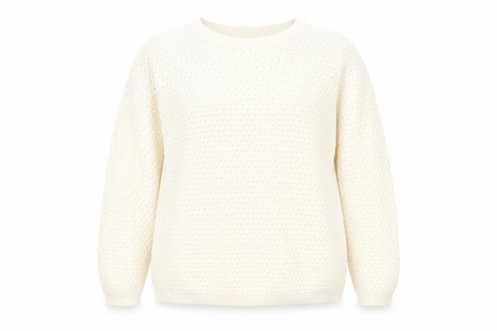 Ble Womens Ivory Scoop Neck  Acrylic Pullover Jumper Size L