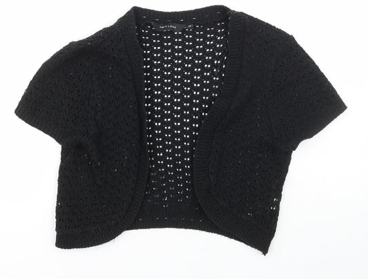 New Look Womens Black Scoop Neck  Acrylic Cardigan Jumper Size 14