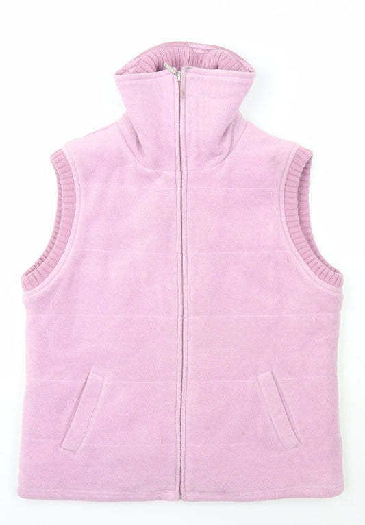 NEXT Womens Pink High Neck  Polyester Full Zip Jumper Size 14