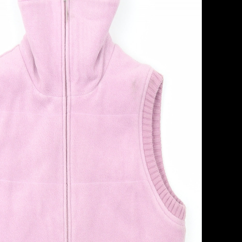 NEXT Womens Pink High Neck  Polyester Full Zip Jumper Size 14