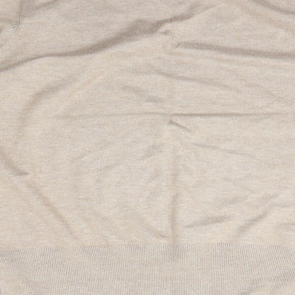 Preloved Preworn Womens Beige V-Neck  Cotton Pullover Jumper Size M - Label