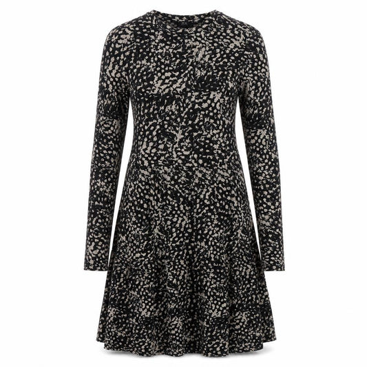 River Island Womens Black Geometric Polyester Fit & Flare  Size 6  Round Neck