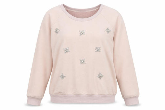 Molly Bracken Womens Pink  Cotton Pullover Sweatshirt Size XL