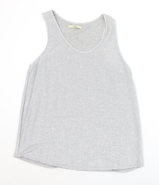 NEXT Womens Silver  Polyester Basic Tank Size 14 Round Neck