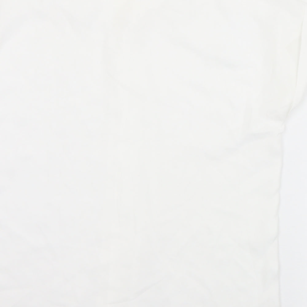 SheIn Womens White  Polyester Basic Blouse Size S Round Neck