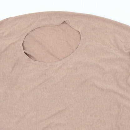 Topshop Womens Pink Round Neck  Cotton Pullover Jumper Size 10