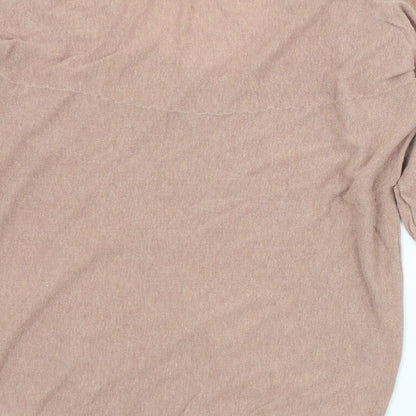 Topshop Womens Pink Round Neck  Cotton Pullover Jumper Size 10