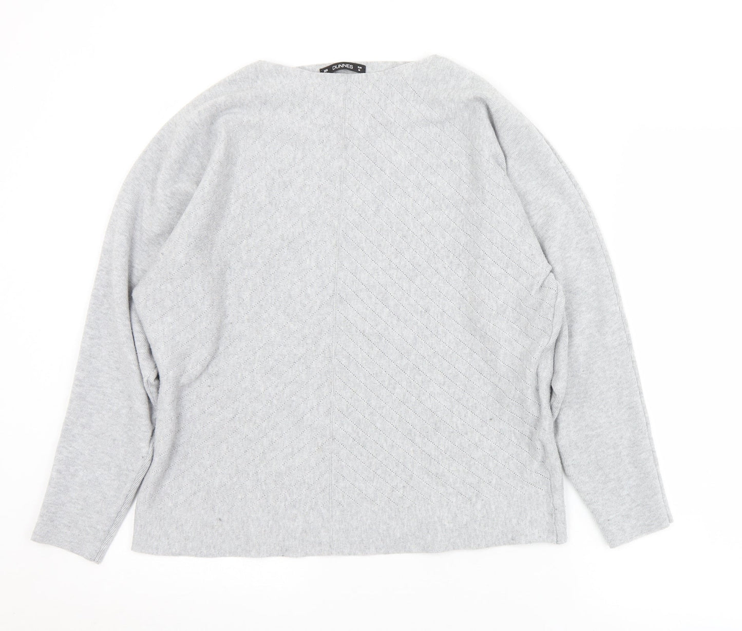 Dunnes Stores Womens Grey Boat Neck  Polyester Pullover Jumper Size M