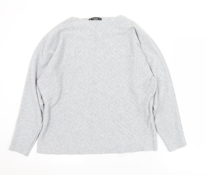 Dunnes Womens Grey Boat Neck  Polyester Pullover Jumper Size M