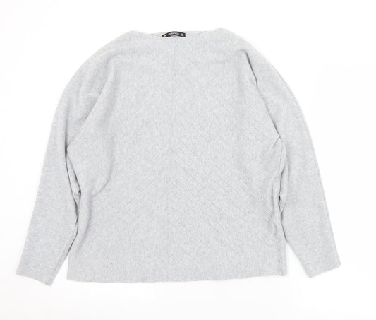 Dunnes Stores Womens Grey Boat Neck  Polyester Pullover Jumper Size M