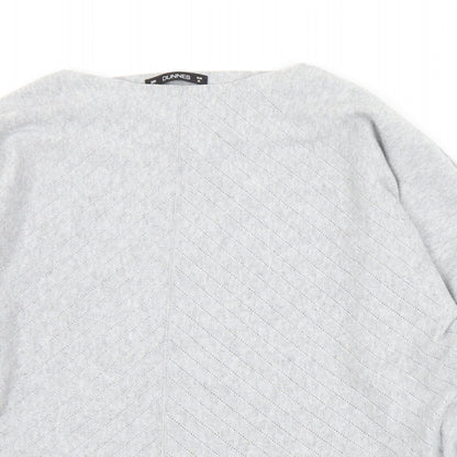 Dunnes Womens Grey Boat Neck  Polyester Pullover Jumper Size M