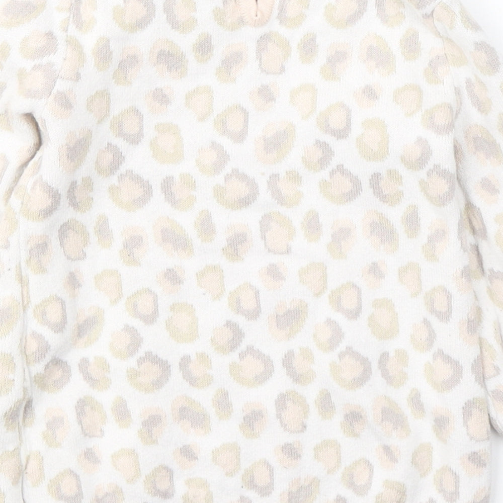 Cynthia Rowley Girls Ivory Animal Print Cotton Tunic Jumper Size 12-18 Months  Pullover