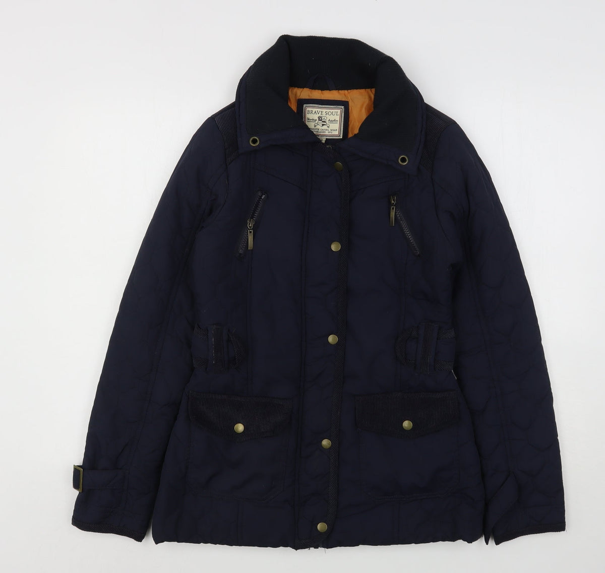 Brave Soul Womens Blue   Quilted Coat Size 8