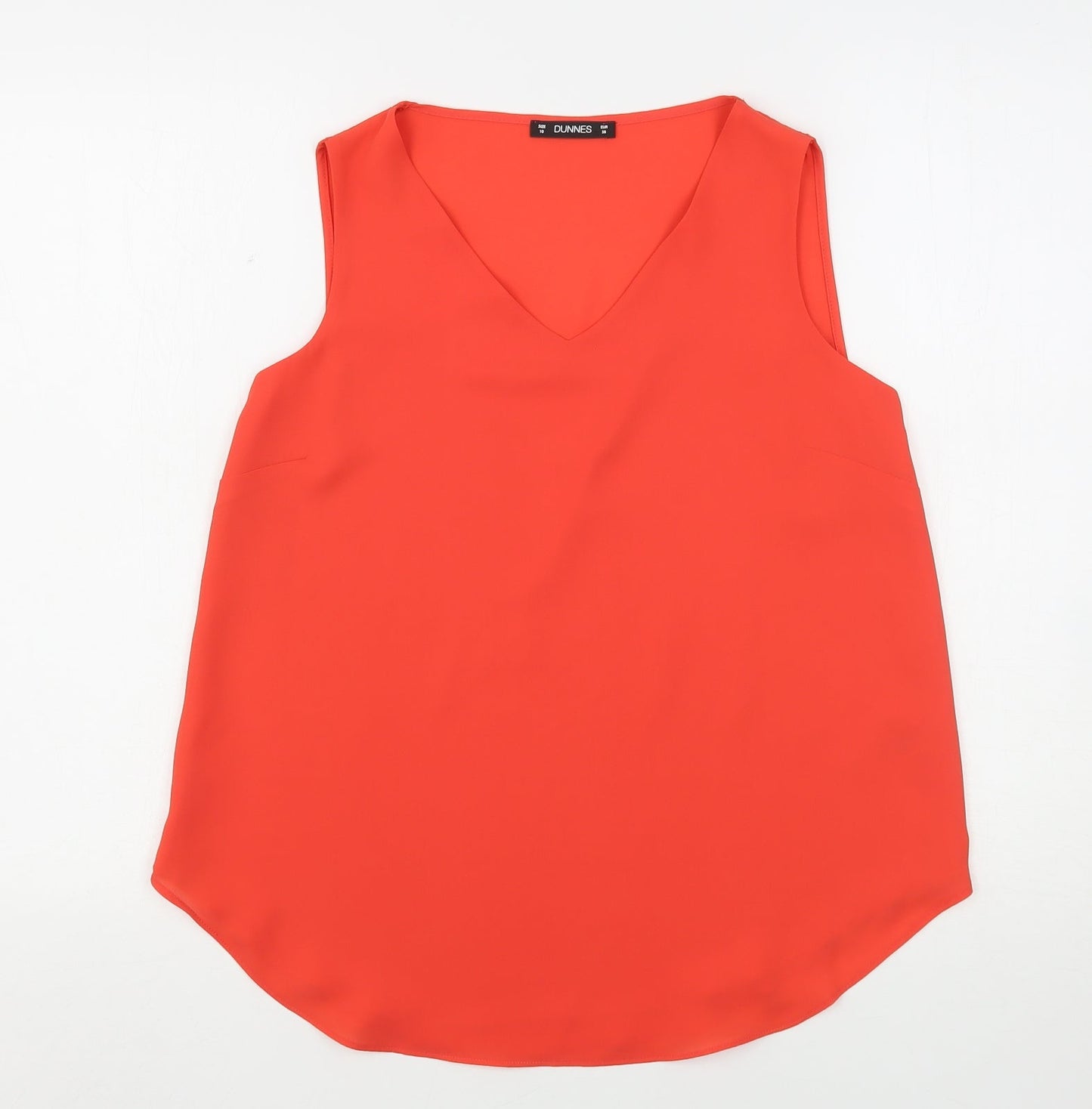Dunnes Stores Womens Red  Polyester Basic Blouse Size 10 V-Neck