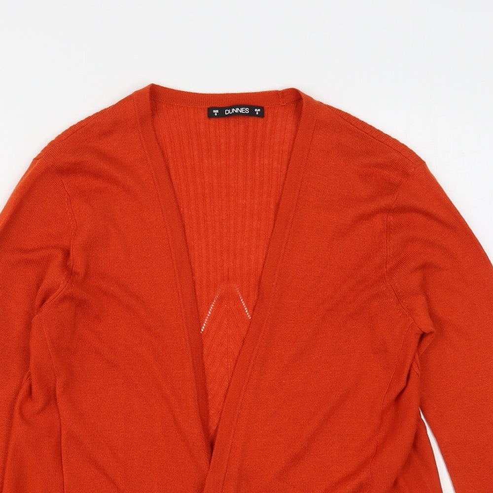 Dunnes Stores Womens Orange V-Neck  Acrylic Cardigan Jumper Size S