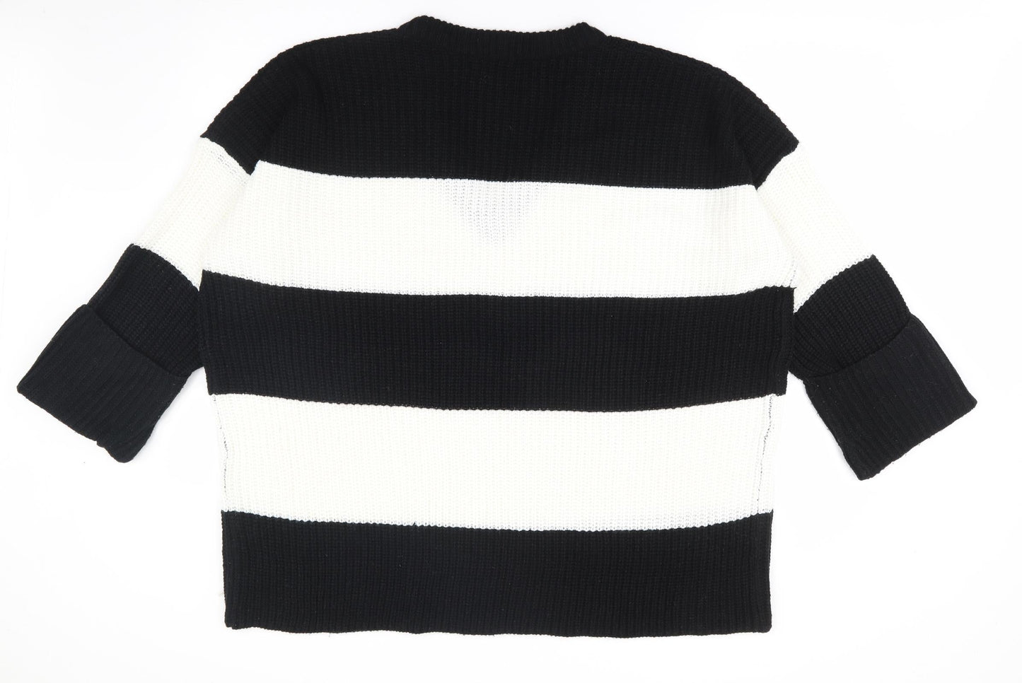 Simply Be Womens Multicoloured V-Neck Striped Acrylic Pullover Jumper Size L