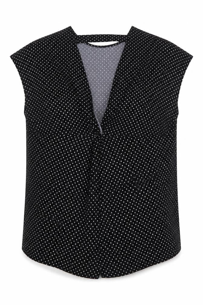 SheIn Womens Black Polka Dot Polyester Basic Blouse Size 3XL V-Neck