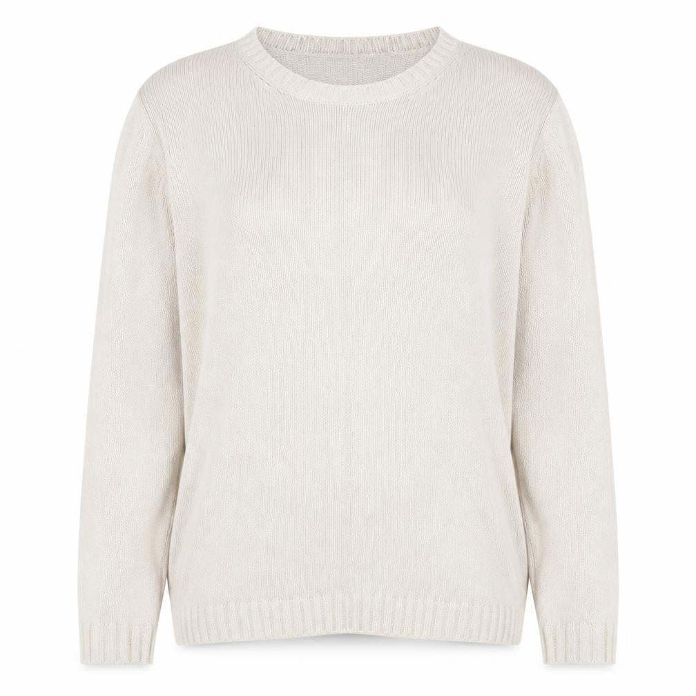 Marks & Spencer Womens Beige Round Neck  Cotton Pullover Jumper Size 10