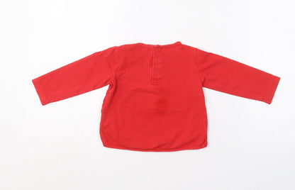 Preloved UBS 2 Baby Red  Cotton Basic T-Shirt Size 12-18 Months Round Neck - Back